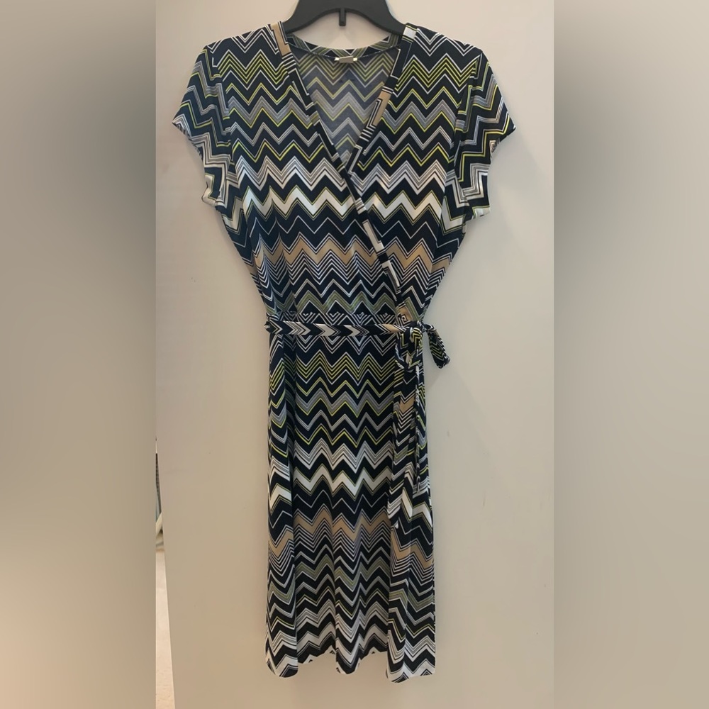 Anne Klein dress, blue & white